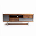 Mueble de televisión de madera con cajones y estructura metálica de 150 x 40 x 50cm