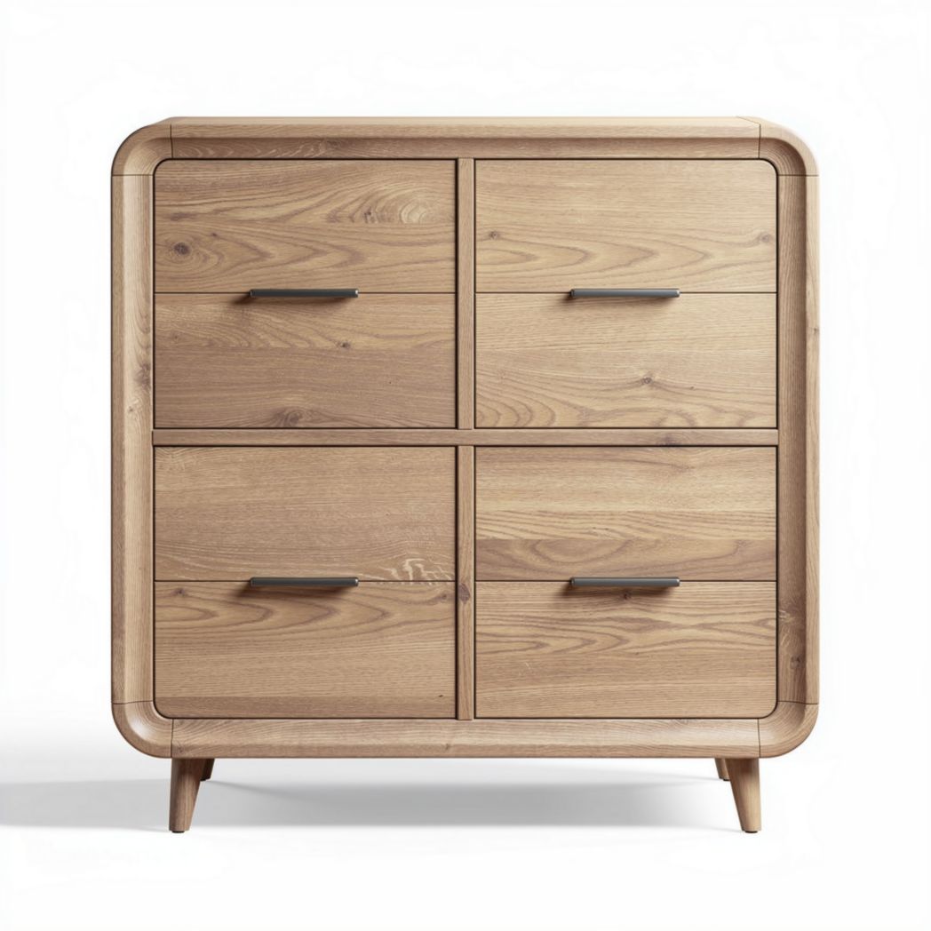 Mueble de almacenamiento de madera de pino 70 x 40 x 80cm con cuatro cajones