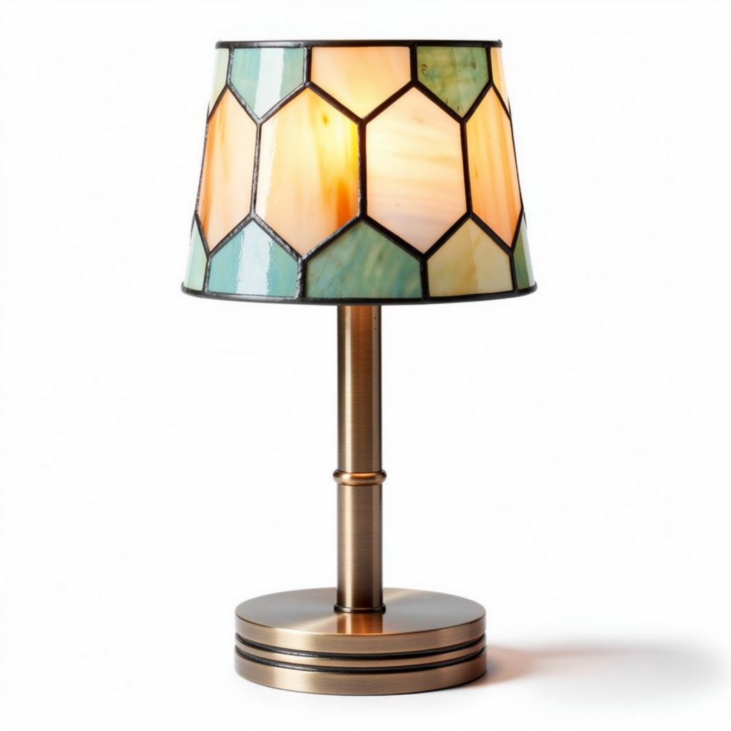 Lámpara de mesa de estilo vintage en vidrio decorativo multicolor 20 x 20 x 40cm