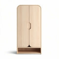 Armario de madera clara de 80 x 40 x 160 cm con estante inferior y puertas dobles