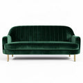 Sofá de terciopelo verde con patas doradas 200 x 90 x 85cm