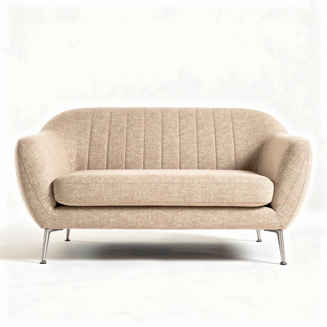 Sofá de tela beige para salón dimensiones 90 x 80 x 70 cm